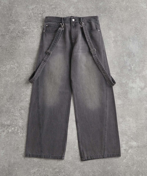 ADRER 「ADRER」 加工デニムパンツ X-SMALL ブラック メンズ