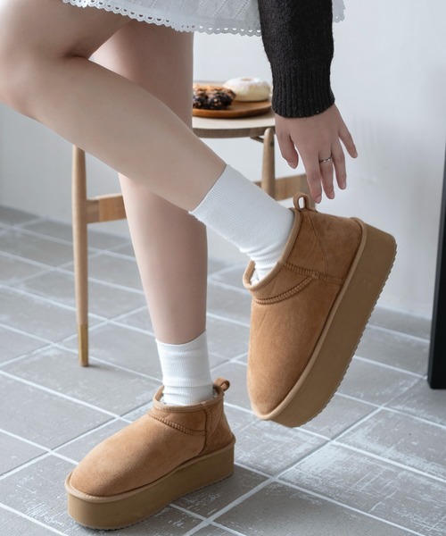 WEGO(ウィゴー) ショート ムートン ブーツ WEGO/厚底ムートンタッチ WEGO(ウィゴー) ショート ムートン ブーツ WEGO/厚底ムートンタッチ
