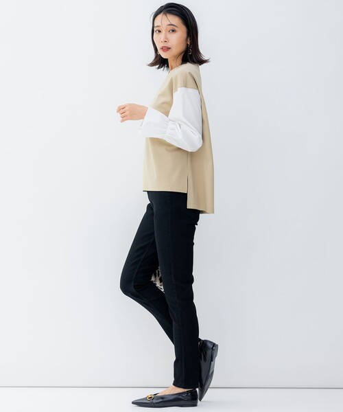 「23區(qū)」 加工スキニーデニムパンツ 44 ブルー レディース