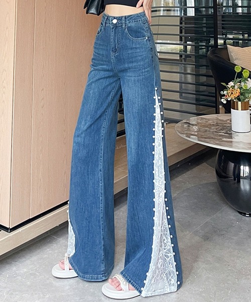 GLAMOROUS JANE（グラマラスジェーン） パンツ サイドレース切替パール