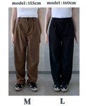 ワイドパンツ パンツ ハイウエストコーデュロイ...の詳細画像1