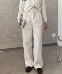 ワイドパンツ パンツ ハイウエストコーデュロイ...の詳細画像5