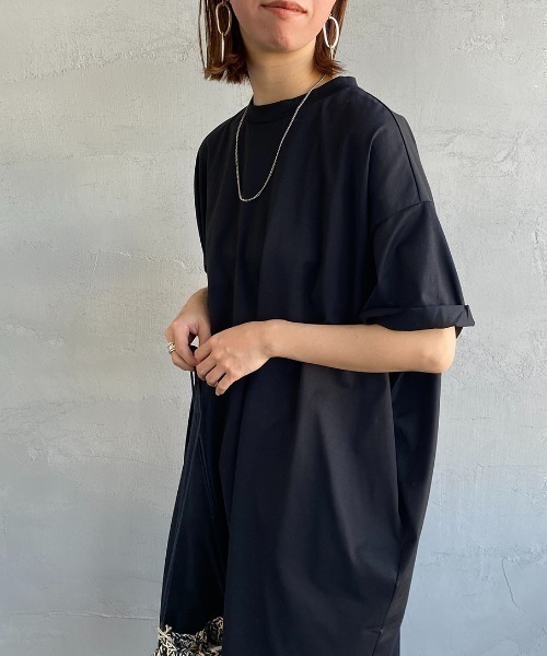 ミズイロインドの半袖でワンピース mizuiroind 「mizuiroind」 半袖ワンピース F ネイビー