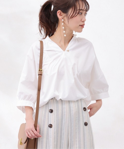 「Chez toi」 半袖シャツ FREE アイボリー レディース_画像3