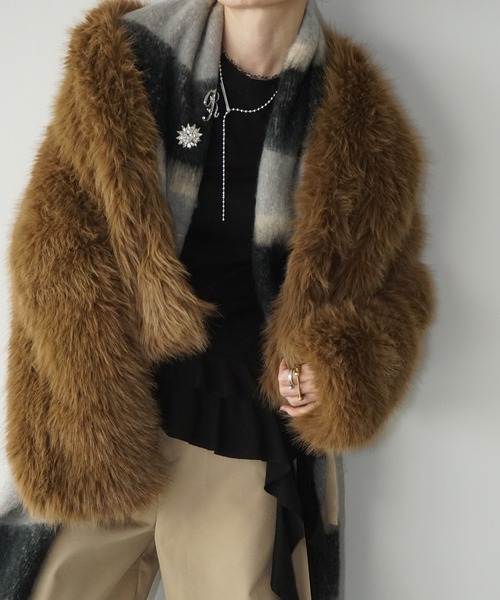 ブラウンファーショートコート セール】ファーショートコート（その他アウター）｜Chico（チコ）の