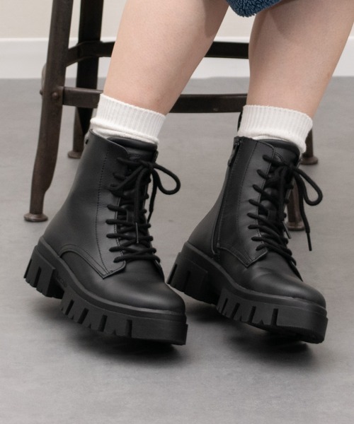 Bussola（ブソラ） ブーツ 「bussola」晴雨兼用厚底レースアップ