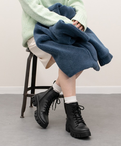 Bussola（ブソラ） ブーツ 「bussola」晴雨兼用厚底レースアップ