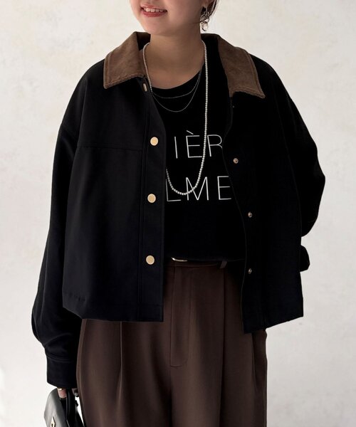 Chez toi（シェトワ） ブルゾン アウター 襟配色ワークジャケット