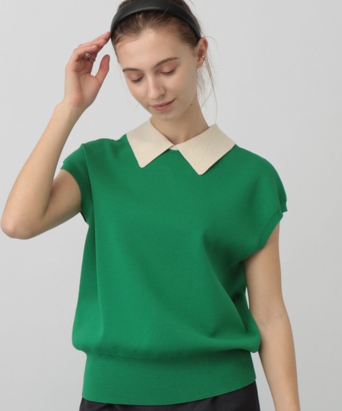 「saloon」 ノースリーブニット FREE ブラック レディース_画像6