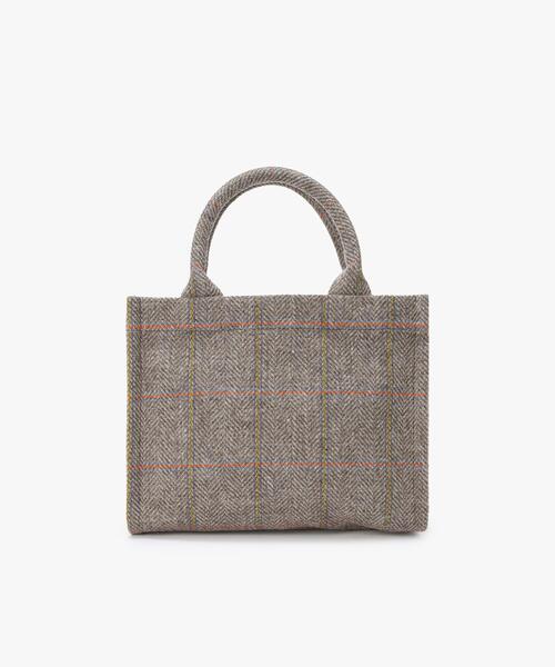 agnes b. スクエア チェック柄トートバッグ ウール地 新品未使用 agnes b.（アニエスベー） トートバッグ チェック ウール スモール