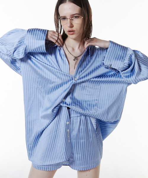 JOSEMOON ジョゼムーンサテンストライプショートパンツ 1725520104-0_01.jpg?v=1756259593