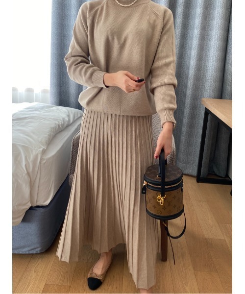 FAVORITO セットアップ ニットトップス＋プリーツスカートセットアップ