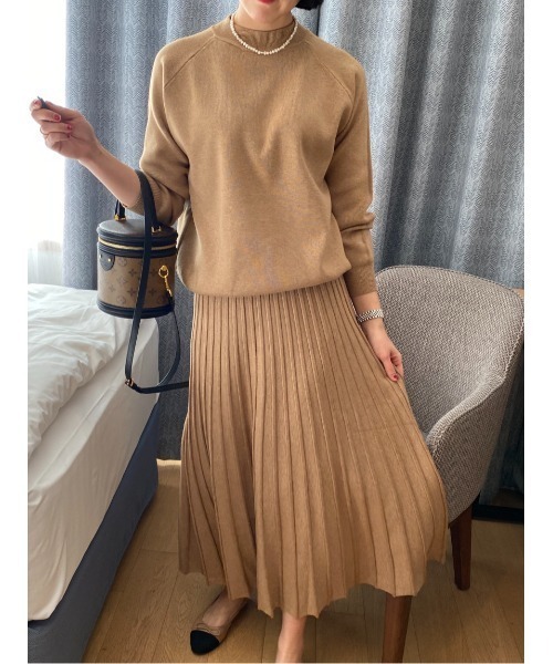 FAVORITO セットアップ ニットトップス＋プリーツスカートセットアップ