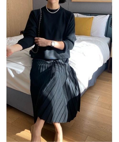 アルチビオニットトップス＆スカートセットアップ FAVORITO セットアップ ニットトップス＋プリーツスカートセットアップ