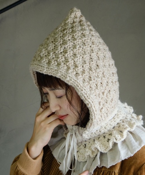 m.soeur（エムスール） ネックウォーマー スヌード 手編みのバラクラバ