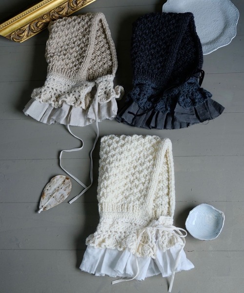 m.soeur（エムスール） ネックウォーマー スヌード 手編みのバラクラバ