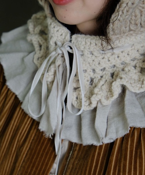 m.soeur（エムスール） ネックウォーマー スヌード 手編みのバラクラバ