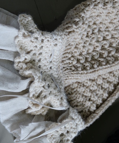 m.soeur（エムスール） ネックウォーマー スヌード 手編みのバラクラバ