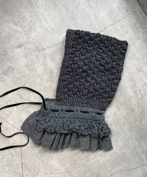 m.soeur（エムスール） ネックウォーマー スヌード 手編みのバラクラバ