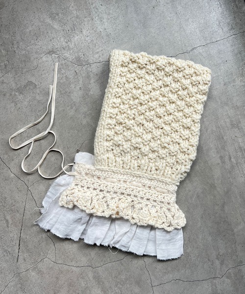 m.soeur（エムスール） ネックウォーマー スヌード 手編みのバラクラバ