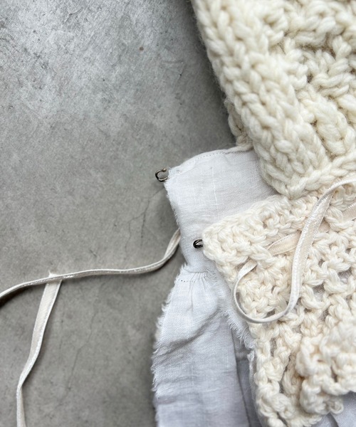 m.soeur（エムスール） ネックウォーマー スヌード 手編みのバラクラバ