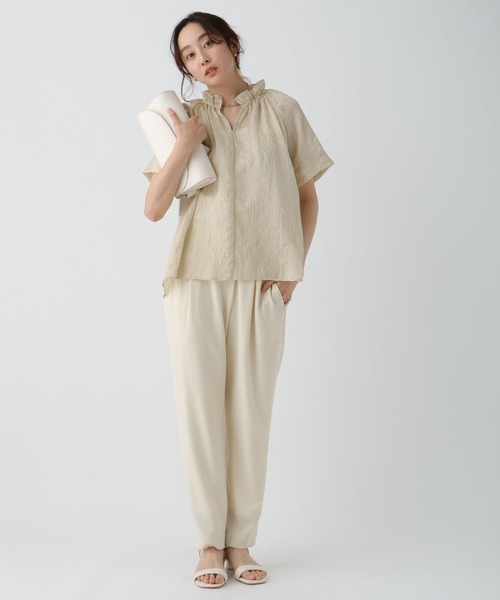 「Elura」 半袖ブラウス FREE オフホワイト レディース_画像4