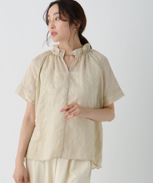 「Elura」 半袖ブラウス FREE オフホワイト レディース_画像5