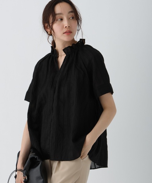 「Elura」 半袖ブラウス FREE オフホワイト レディース_画像8