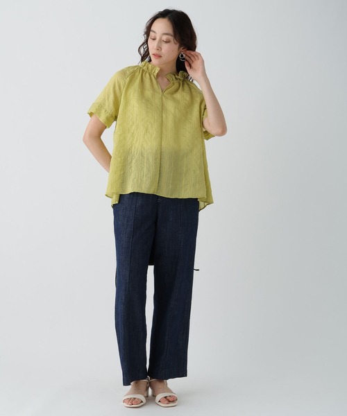 「Elura」 半袖ブラウス FREE オフホワイト レディース_画像9