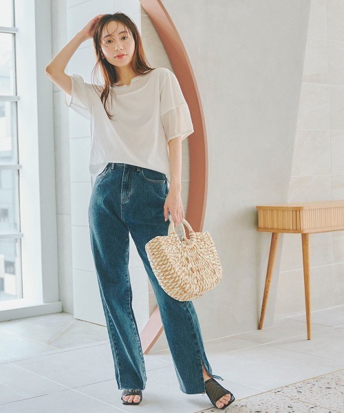 「Droite lautreamont」 半袖カットソー M ブラック レディース_画像3