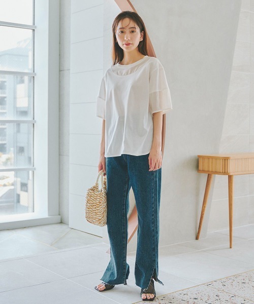 「Droite lautreamont」 半袖カットソー M ブラック レディース_画像6