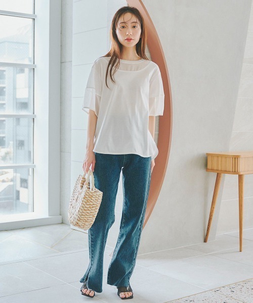 「Droite lautreamont」 半袖カットソー M ブラック レディース_画像7