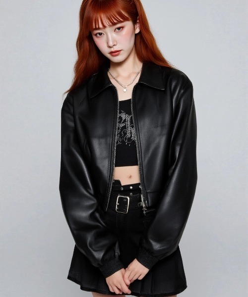 A’gem9 レザージャケット A'GEM/9 × .kom『FREEDEE/フリーディー』PUレザージャケット セレクト