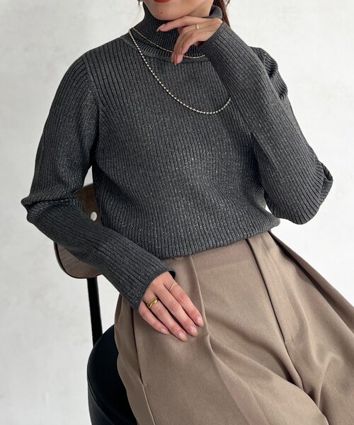 Chez toi（シェトワ） ニット セーター ラメタートルネック レディース