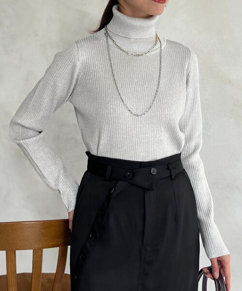 Chez toi（シェトワ） ニット セーター ラメタートルネック レディース