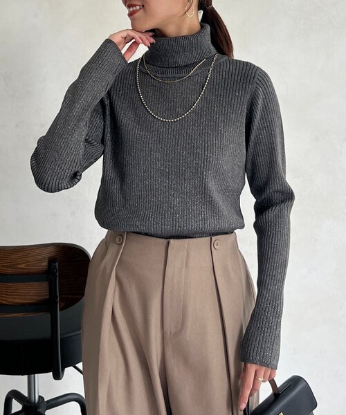 Chez toi（シェトワ） ニット セーター ラメタートルネック レディース