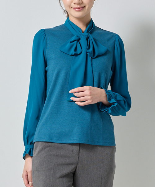 ナラカミーチェ（NARACAMICIE）/【NARACAMICIE】ウールジャージリボンプルオーバー NARACAMICIE（ナラカミーチェ） tシャツ 「NARACAMICIE」ウール