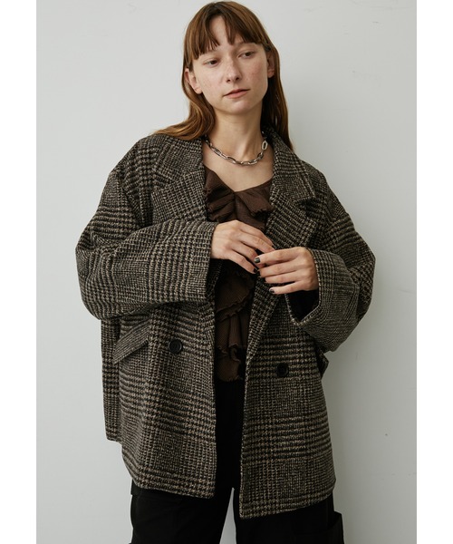 美品♪ J.PRESS ツイードチェックPコート ウール ツイード チェック Pコート / J.PRESS LADIES | ファッション通販