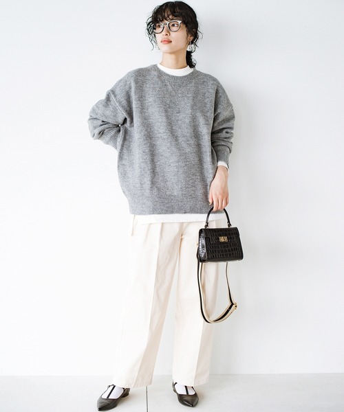「haco!」 長袖ニット「que made meコラボ」 SMALL マスタード レディース_画像5