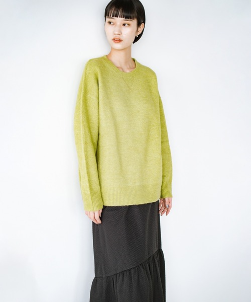 「haco!」 長袖ニット「que made meコラボ」 SMALL マスタード レディース_画像6