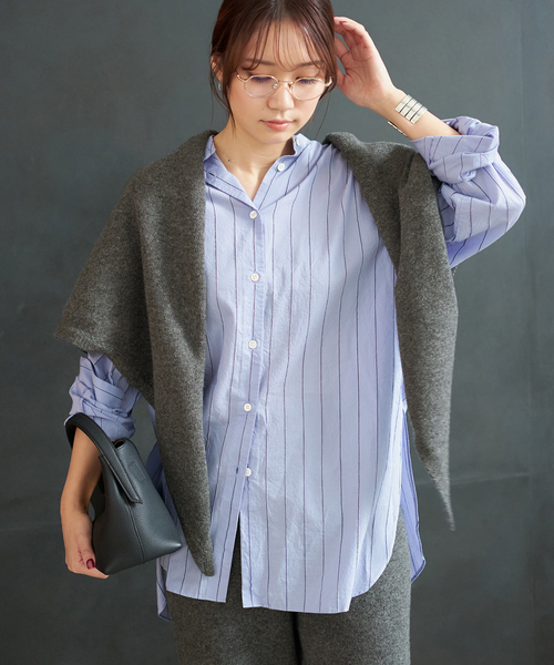 【新品】Plage puffcamisole ブラウス plage（プラージュ） ブラウス シャツ R'IAM ストライプシャツ