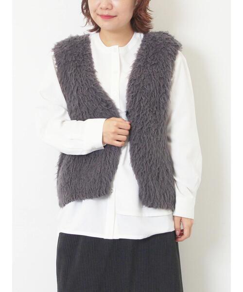 新品未使用！かぐれ　トグル釦ニットベスト　グレー かぐれ（カグレ）の「トグル釦ニットベスト（ベスト）」 - WEAR