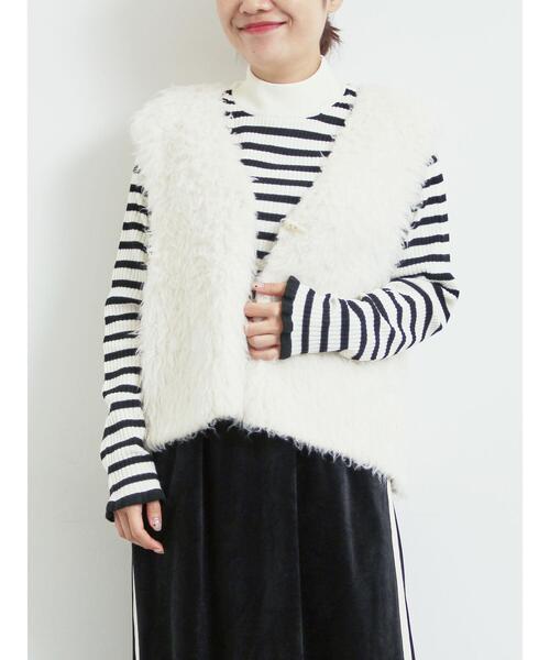 ニットベスト らぴすsama Samansa Mos2（サマンサモスモス） ベスト ジレ トグルニットベスト