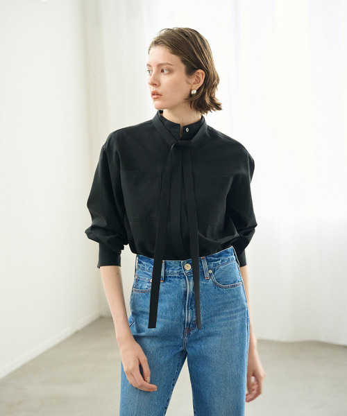 「N.O.R.C」 長袖ブラウス フリー ブラック レディース_画像3