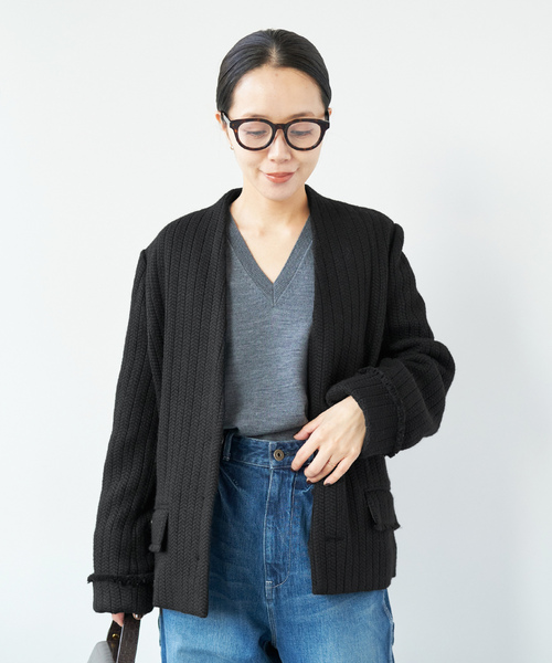 plage（プラージュ） ノーカラージャケット 38 ブラック レディース