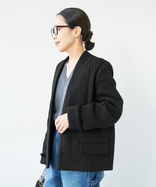 plage（プラージュ） ノーカラージャケット 38 ブラック レディース