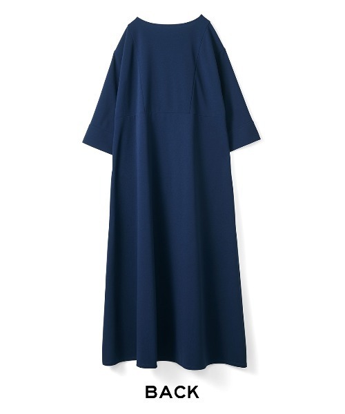「Live in comfort」 7分袖ワンピース L ネイビー レディース_画像4