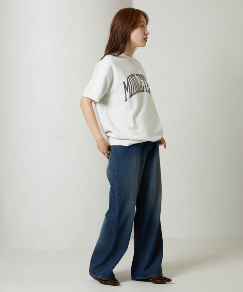 「FREAK'S STORE」 「champion」スウェットカットソー LARGE ネイビー レディース_画像4