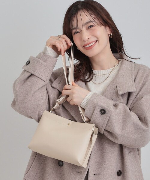 soul shopショルダーバッグ   グレージュ SHOO・LA・RUE（シューラルー） ショルダーバッグ バッグ 配色ベルトが