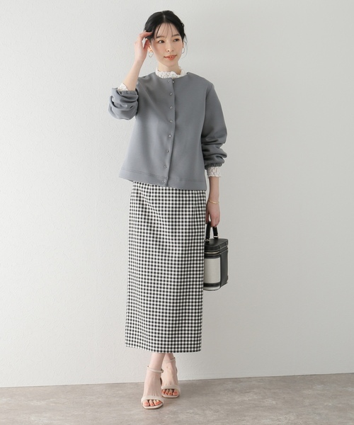 「La TOTALITE」 ノーカラージャケット FREE ネイビー レディース_画像5